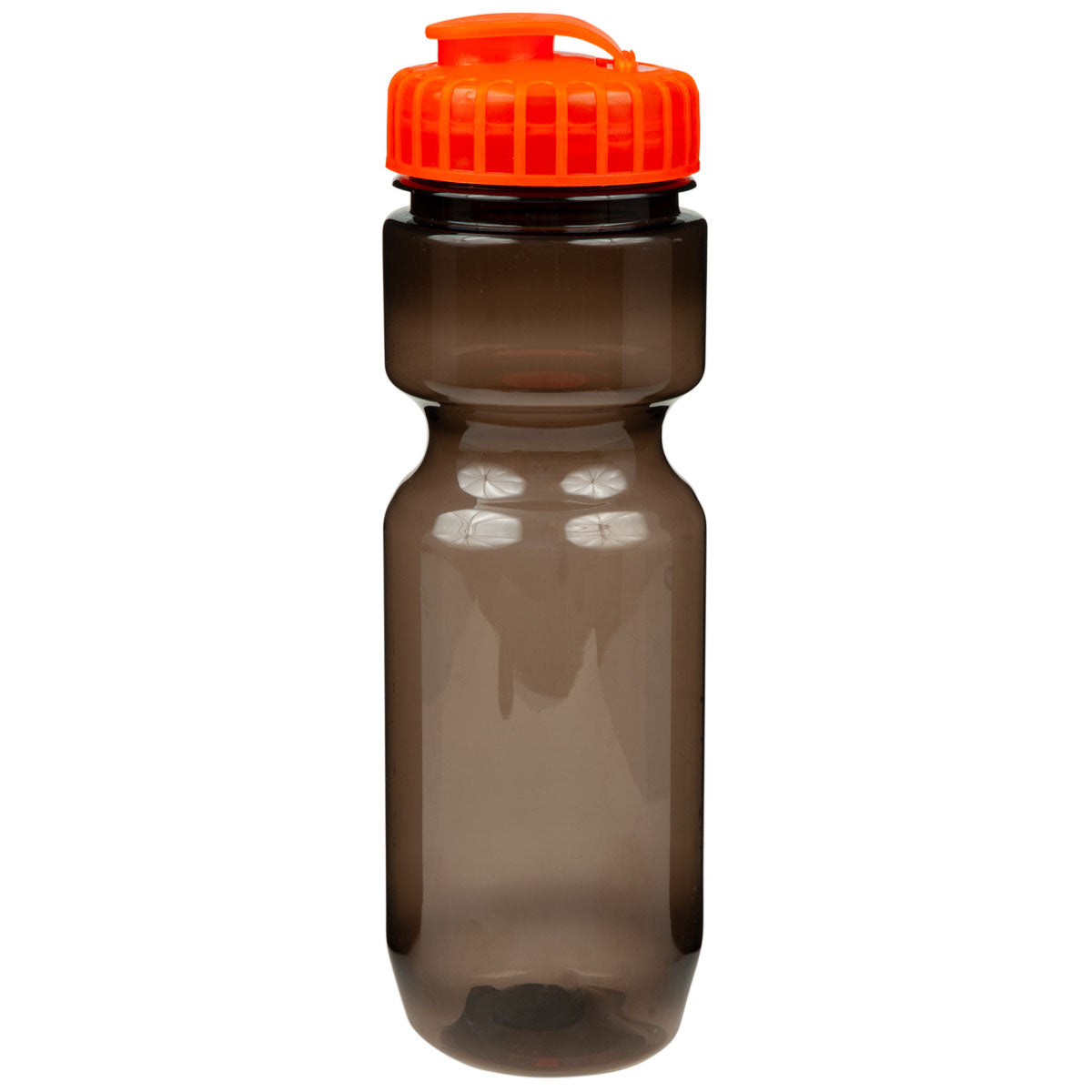 22 oz. Translucent Contour Bike Bottle - Translucent Smoke With Translucent Orange Lid