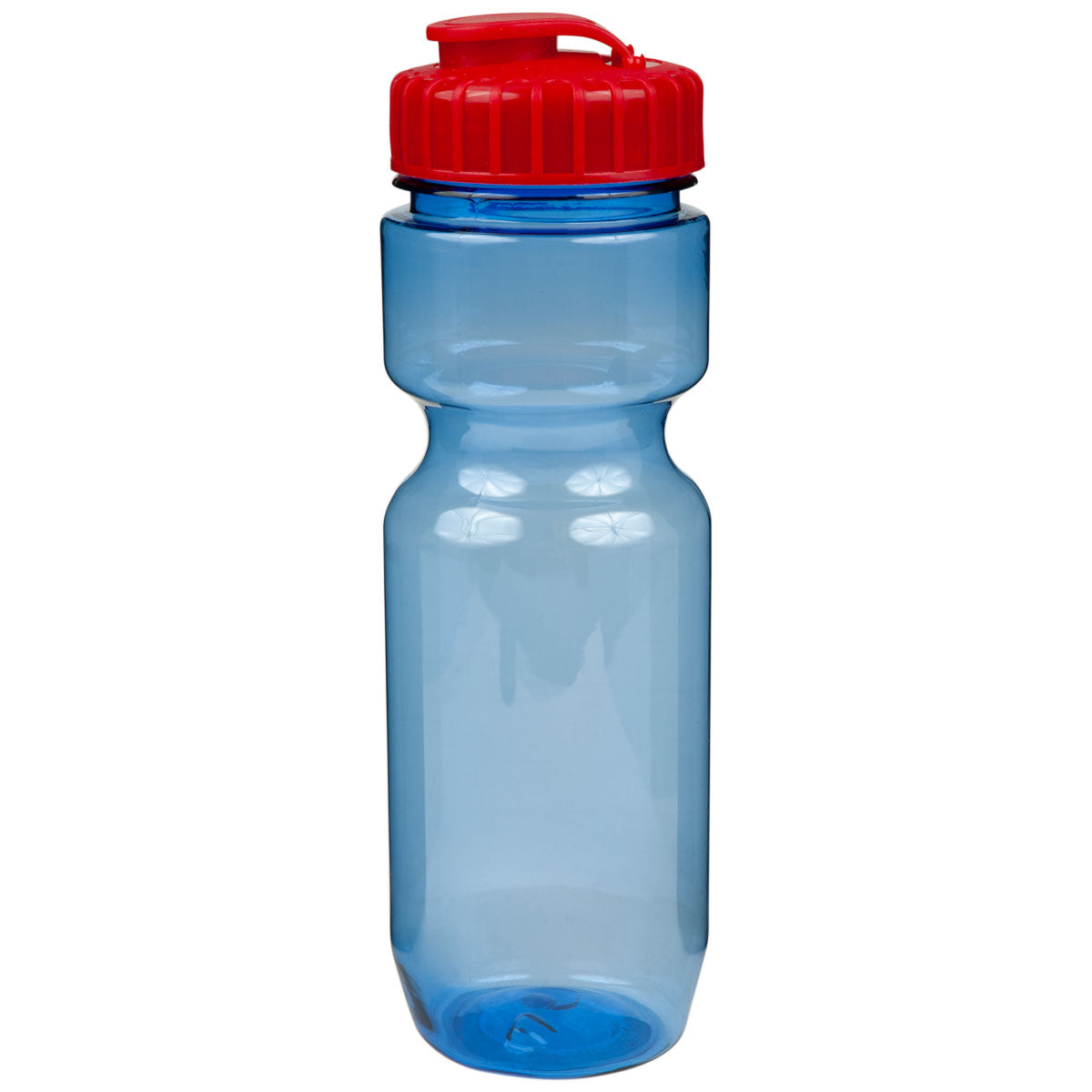 22 oz. Translucent Contour Bike Bottle - Translucent Blue With Red Lid