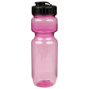 22 oz. Translucent Contour Bike Bottle - Translucent Pink With Black Lid