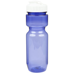 22 oz. Translucent Contour Bike Bottle - Translucent Purple With White Lid
