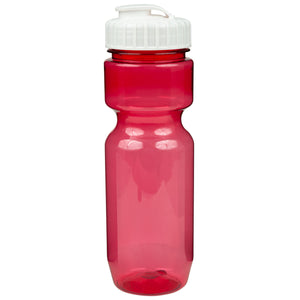 22 oz. Translucent Contour Bike Bottle - Translucent Red With White Lid
