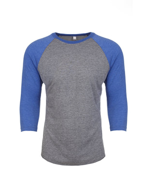 Unisex Triblend Three-Quarter Sleeve Raglan - Vint Ryl/pr Htr