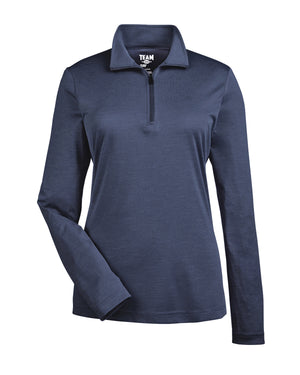 Ladies' Zone Sonic Heather Performance Quarter-Zip - Sp Drk Nvy Hth