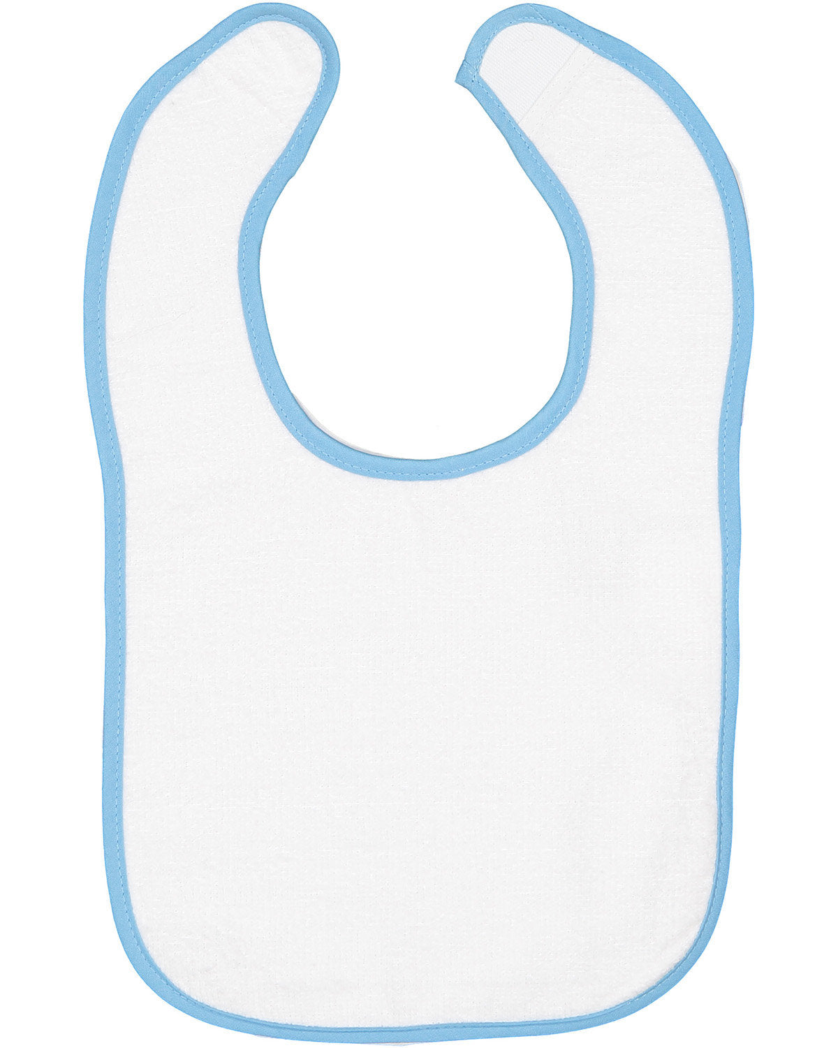 Rabbit Skins Infant Contrast Trim Terry Bib - White/Lt Blue