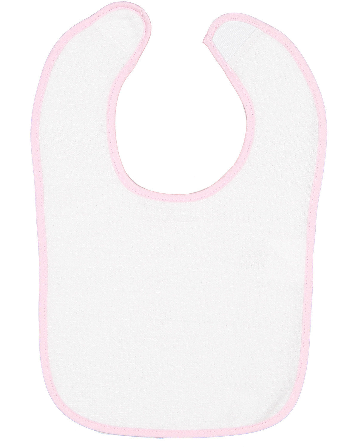 Rabbit Skins Infant Contrast Trim Terry Bib - Pink