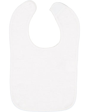 Rabbit Skins Infant Contrast Trim Terry Bib - White