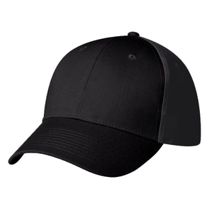 6 Panel Polyester Cap - Black