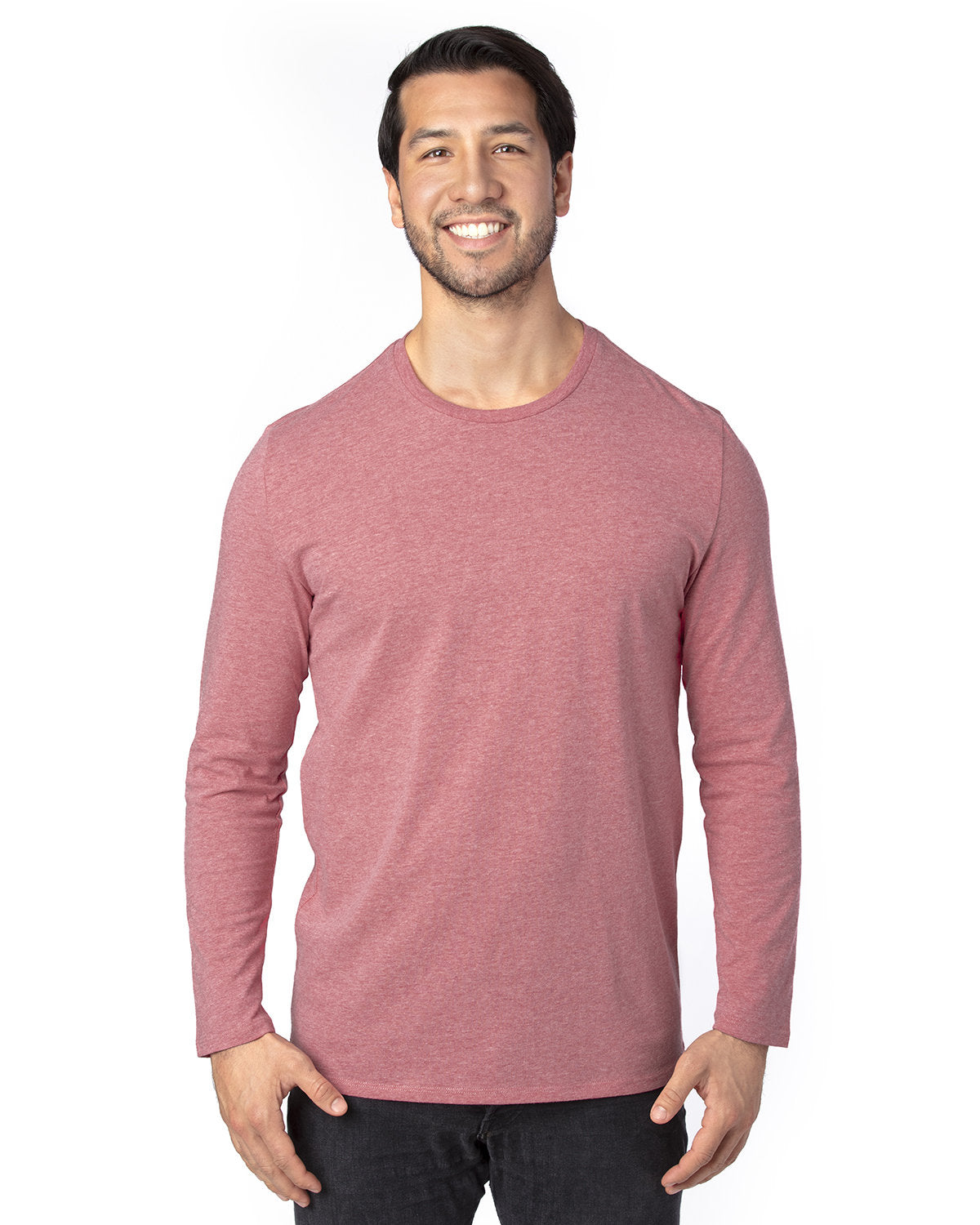 Threadfast Unisex Ultimate CVC Long-Sleeve T-Shirt - Maroon Heather