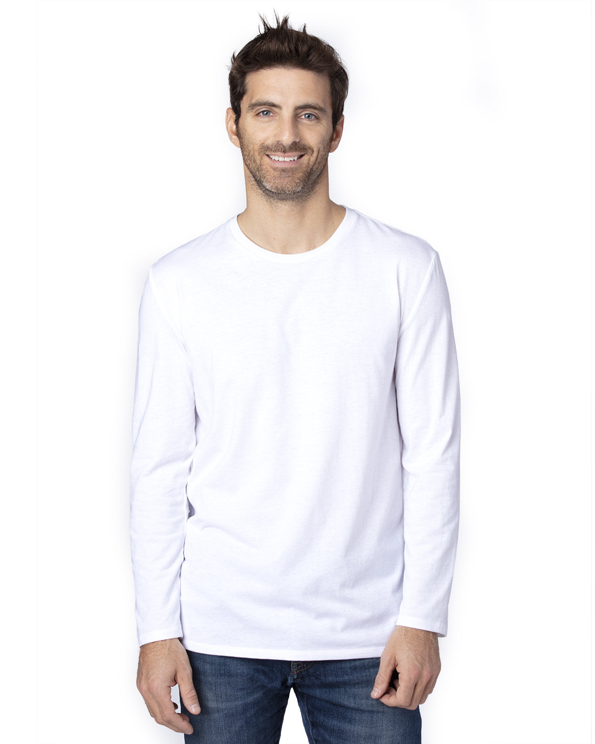 Threadfast Unisex Ultimate CVC Long-Sleeve T-Shirt - White