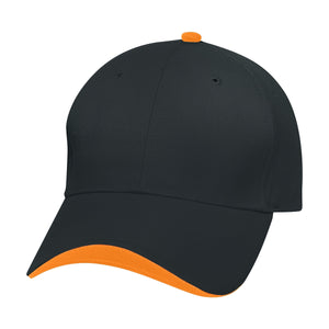Wave Sandwich Cap - Black With Orange