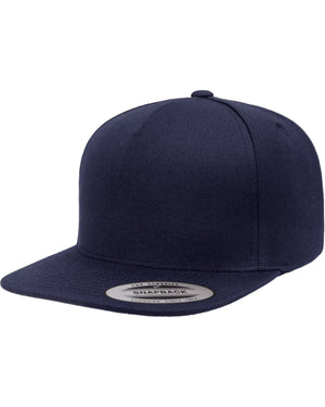 Adult Structured Flat Visor Classic Snapback Cap - Navy
