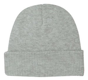 KNIT BEANIE WITH CUFF - Gray