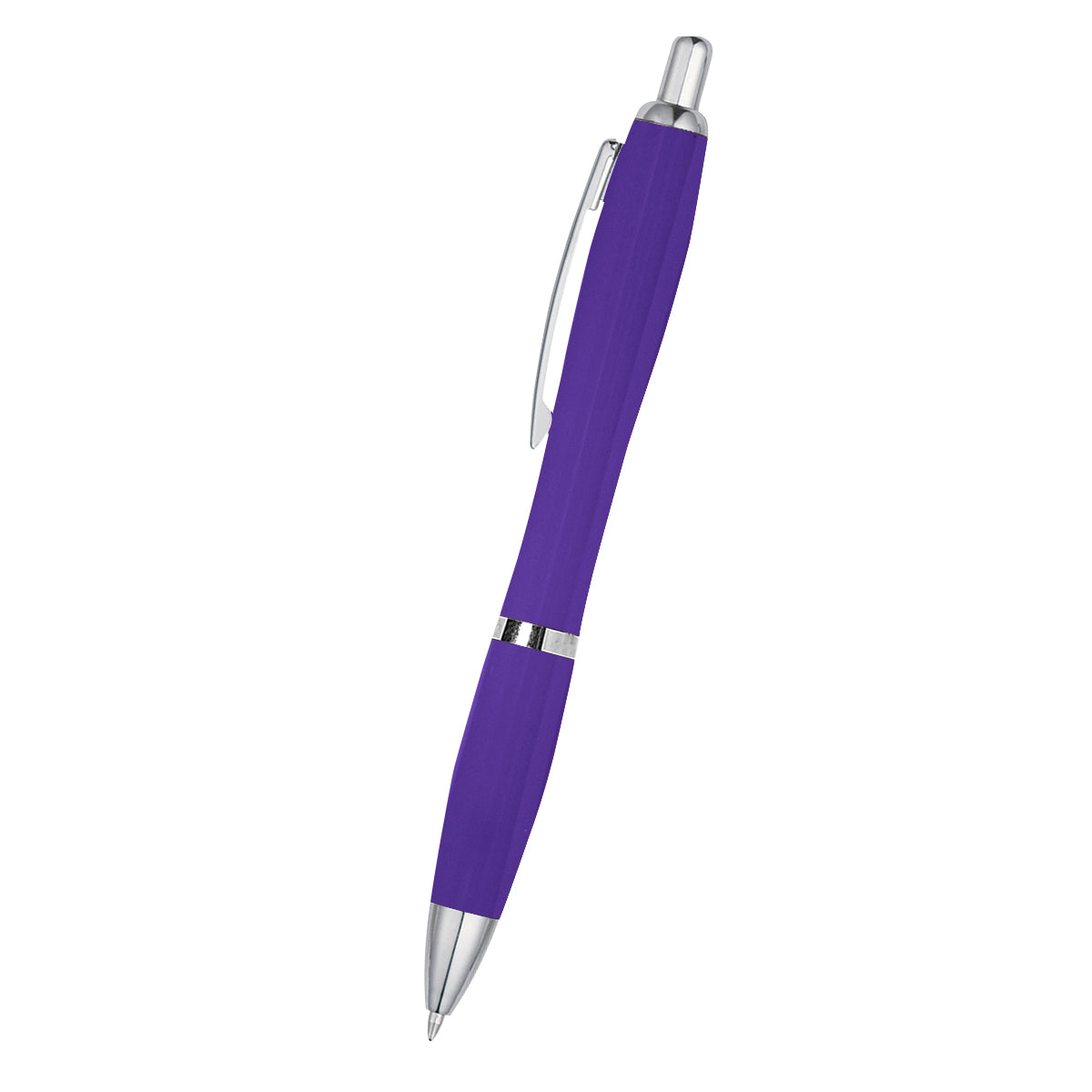 Satin Pen With Antimicrobial Additive - Purple With Purple