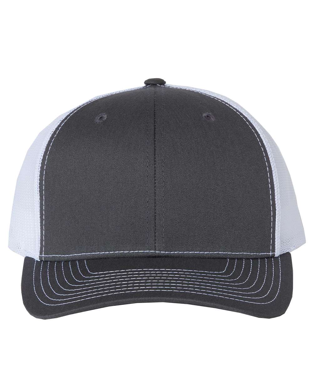 Richardson 112 Adjustable Snapback Trucker Cap - Charcoal/ White