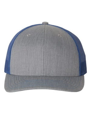 Richardson 112 Adjustable Snapback Trucker Cap - Heather Grey/ Royal