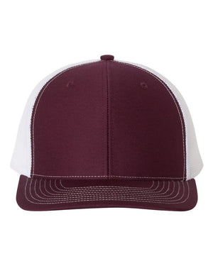 Richardson 112 Adjustable Snapback Trucker Cap - Maroon/ White