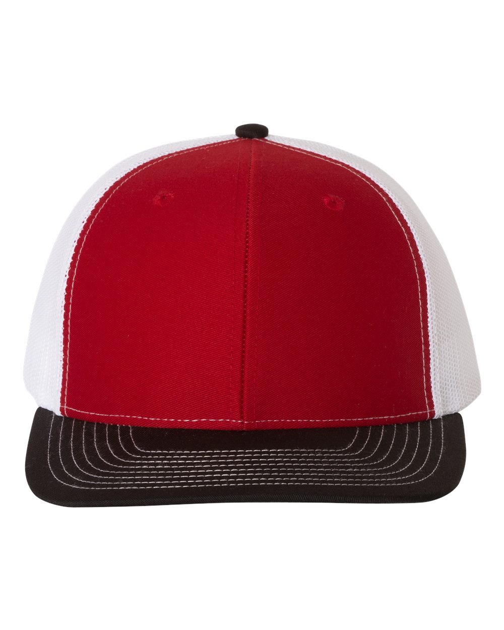Richardson 112 Adjustable Snapback Trucker Cap - Red/ White/ Black