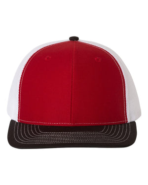 Richardson 112 Adjustable Snapback Trucker Cap - Red/ White/ Black