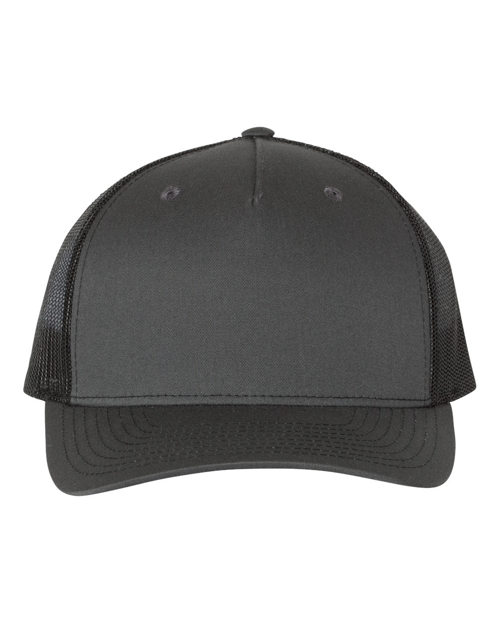Richardson 112FP Five-Panel Trucker Cap - Charcoal/ Black