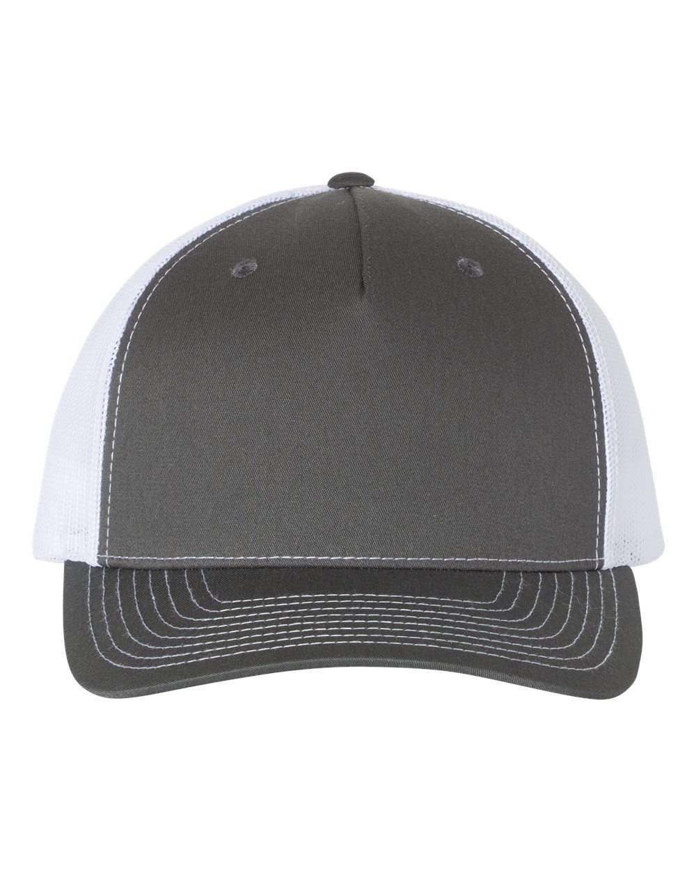 Richardson 112FP Five-Panel Trucker Cap - Charcoal/ White
