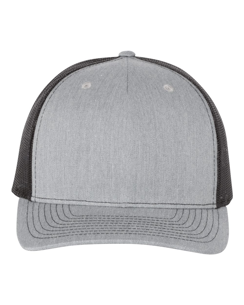 Richardson 112FP Five-Panel Trucker Cap - Heather Grey/ Black