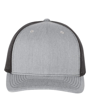 Richardson 112FP Five-Panel Trucker Cap - Heather Grey/ Black