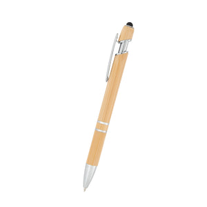 Tropical Bamboo Incline Pen With Stylus - Black