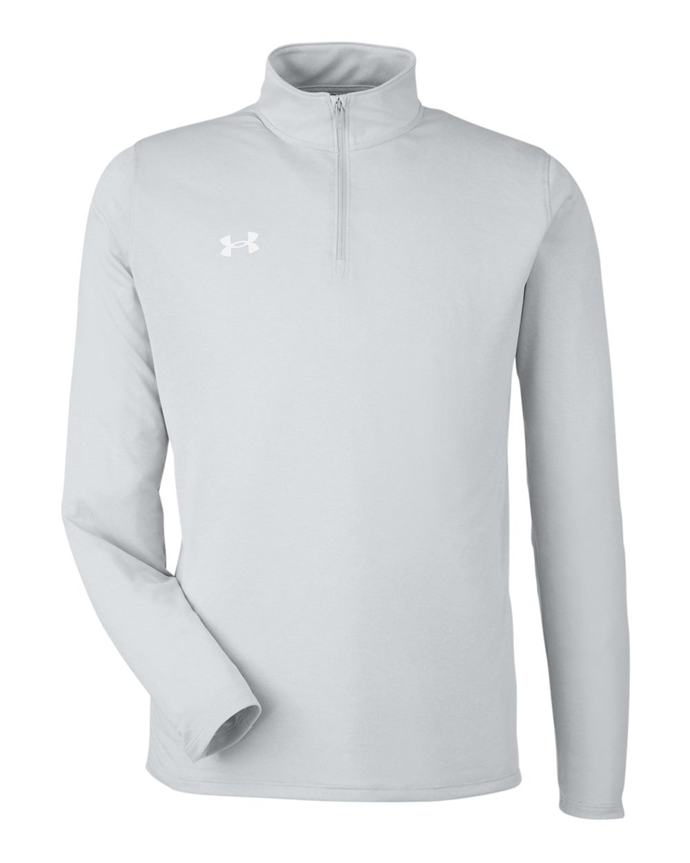 Under Armour Men's Team Tech Quarter-Zip - Mod Grey Light Heather/ White