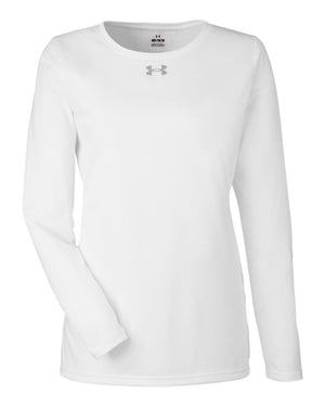 Under Armour Ladies' Team Tech Long-Sleeve T-Shirt - White/ Mod Grey