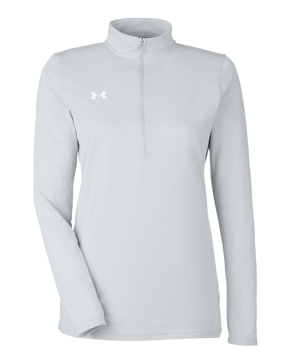 Under Armour Ladies' Team Tech Half-Zip - Mod Grey Light Heather/ White