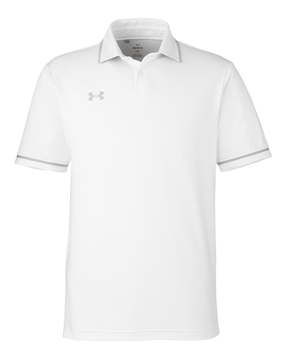 Under Armour Men's Tipped Teams Performance Polo - White/ Mod Grey