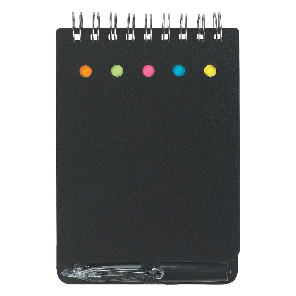 Spiral Jotter With Sticky Notes, Flags & Pen - Frost Blk