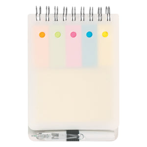 Spiral Jotter With Sticky Notes, Flags & Pen - Frost White