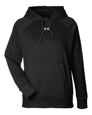 Under Armour Ladies' Rival Fleece Hooded Sweatshirt - Black/ White