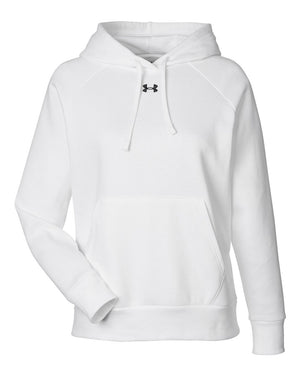 Under Armour Ladies' Rival Fleece Hooded Sweatshirt - White/ Black