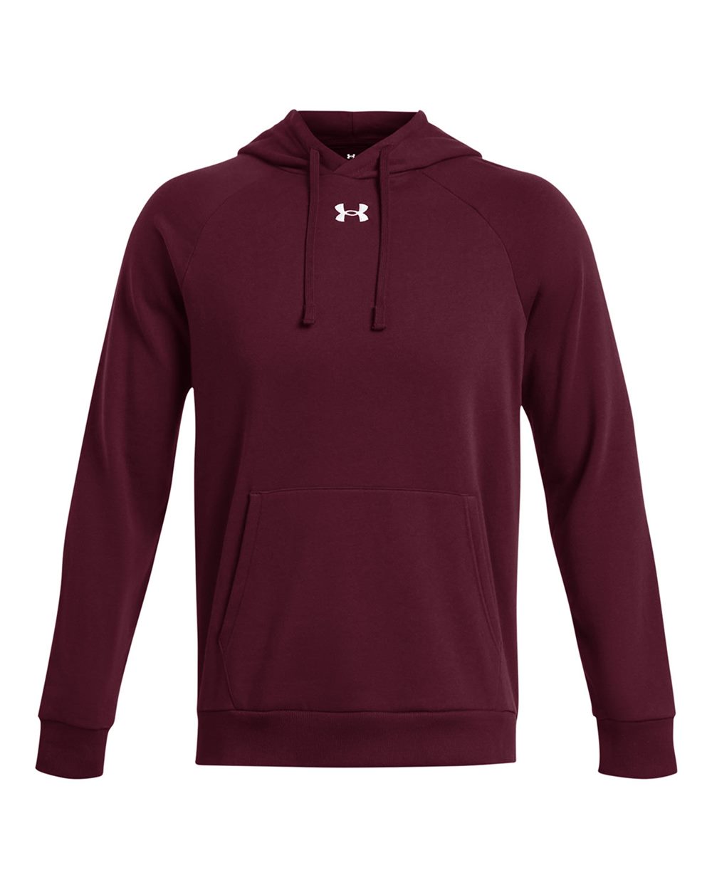 Under Armour Men's Rival Fleece Hooded Sweatshirt - Maroon/ White