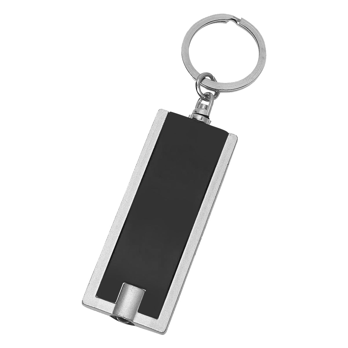 Rectangular LED Key Chain - Black With Silver