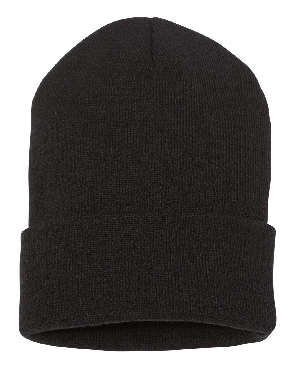 YP Classics Adult Cuffed Knit Beanie - Black