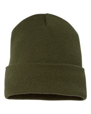 YP Classics Adult Cuffed Knit Beanie - Olive