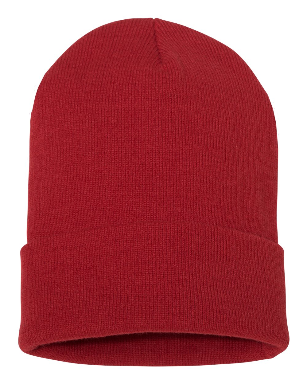 YP Classics Adult Cuffed Knit Beanie - Red