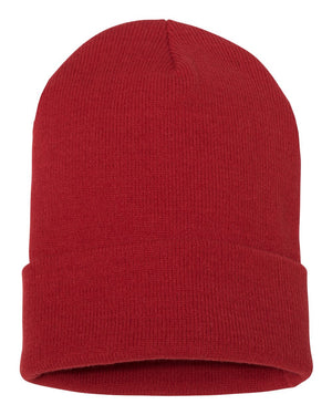 YP Classics Adult Cuffed Knit Beanie - Red