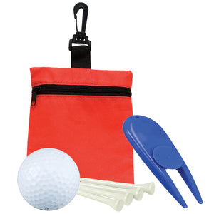 Golf in a Bag Gift Set - Red Bag With Royal Divot Tool