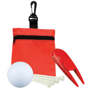 Golf in a Bag Gift Set - Red Bag With Red Divot Tool