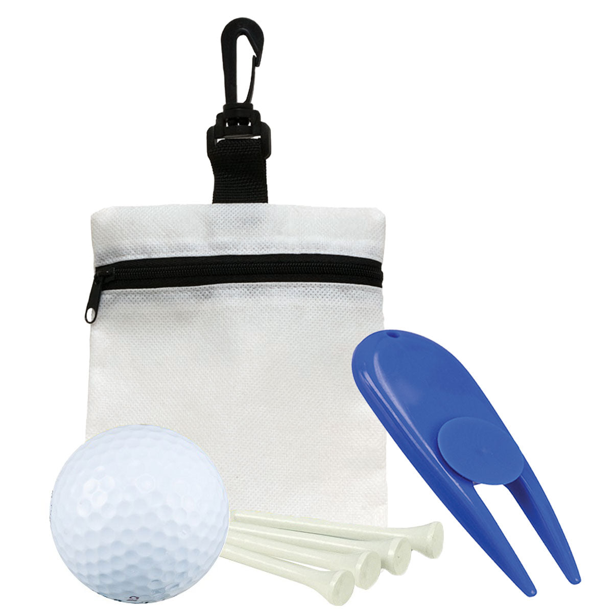 Golf in a Bag Gift Set - White Bag With Royal Divot Tool