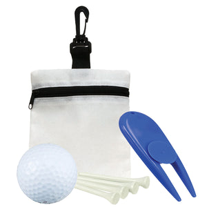 Golf in a Bag Gift Set - White Bag With Royal Divot Tool