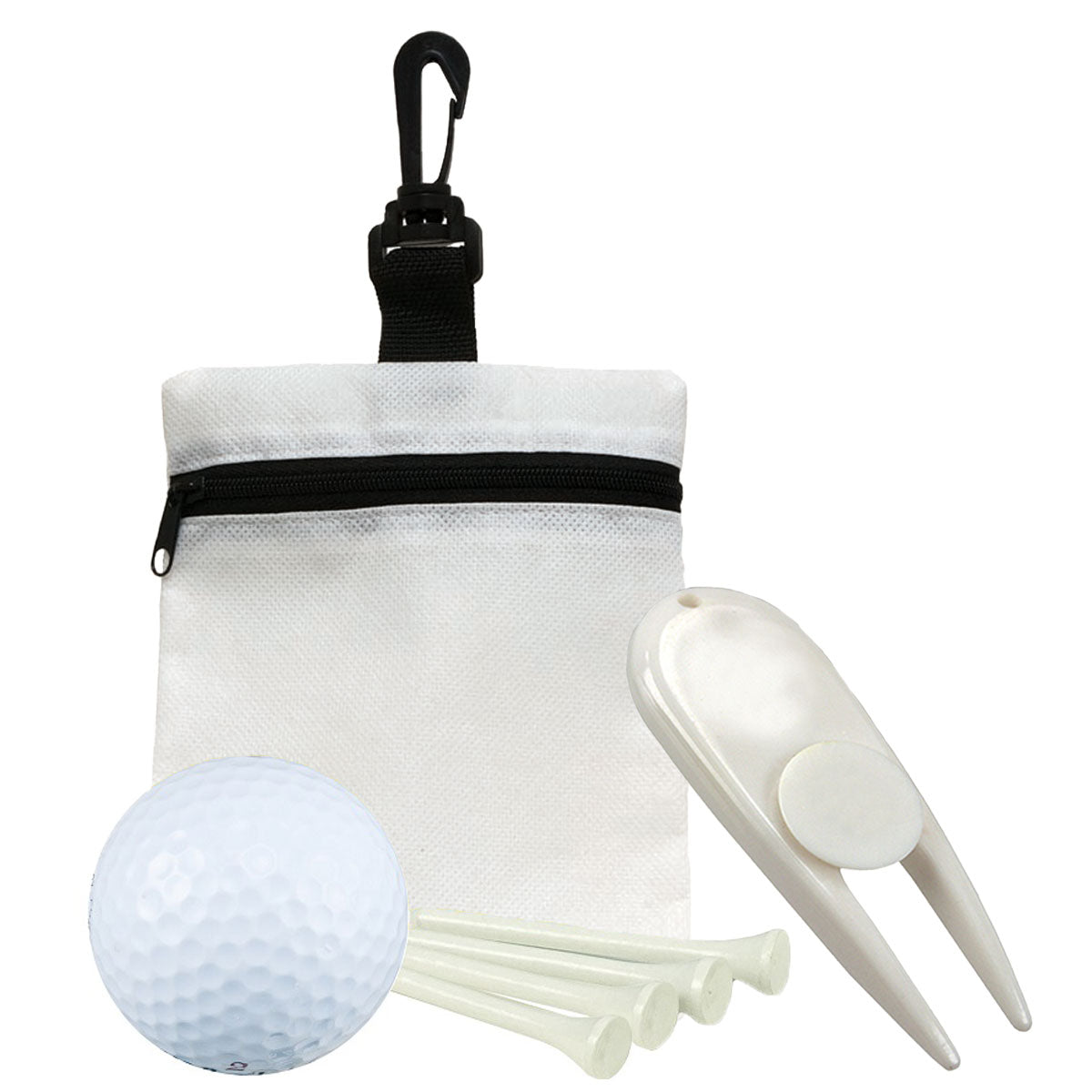 Golf in a Bag Gift Set - White Bag With White Divot Tool