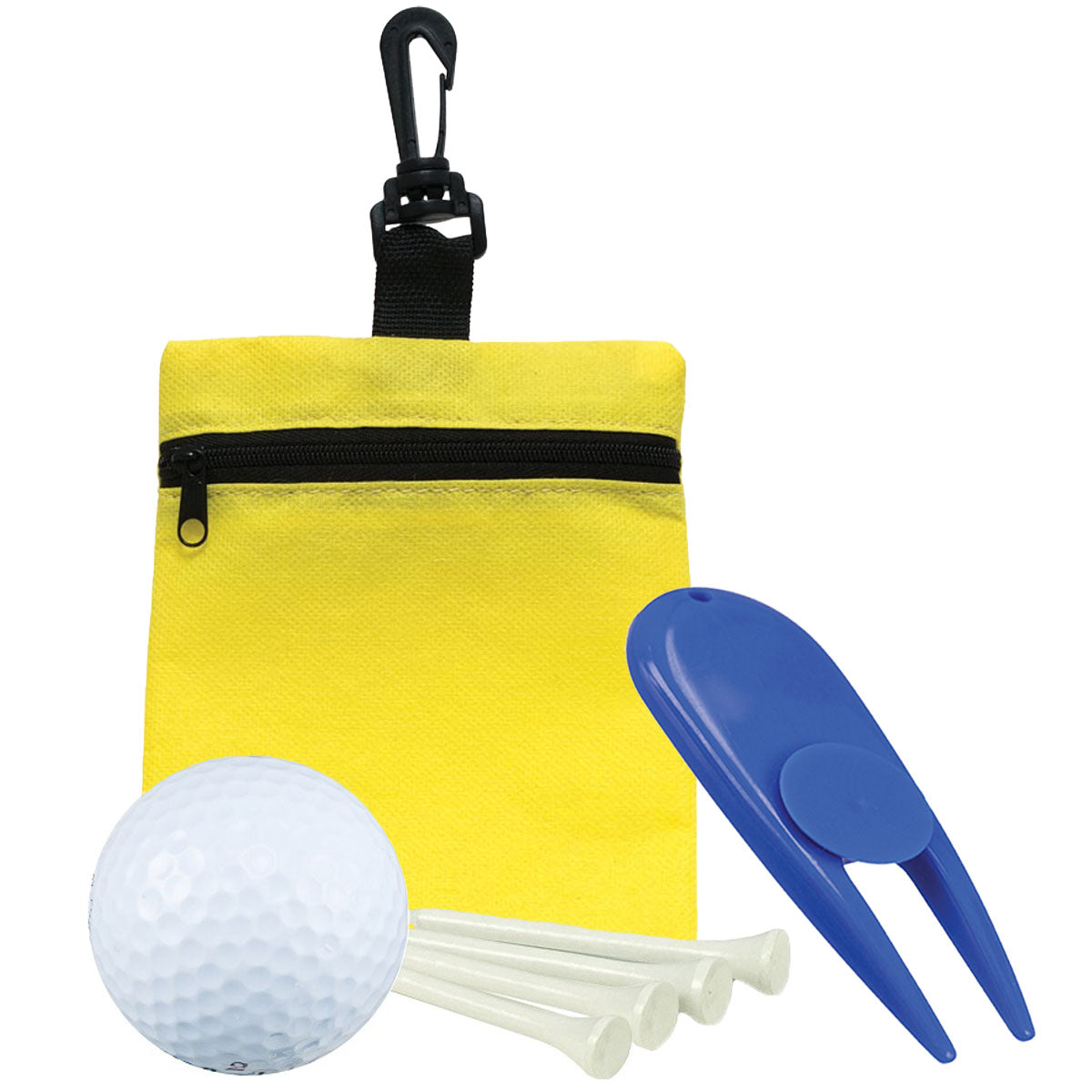 Golf in a Bag Gift Set - Yellow Bag With Royal Divot Tool