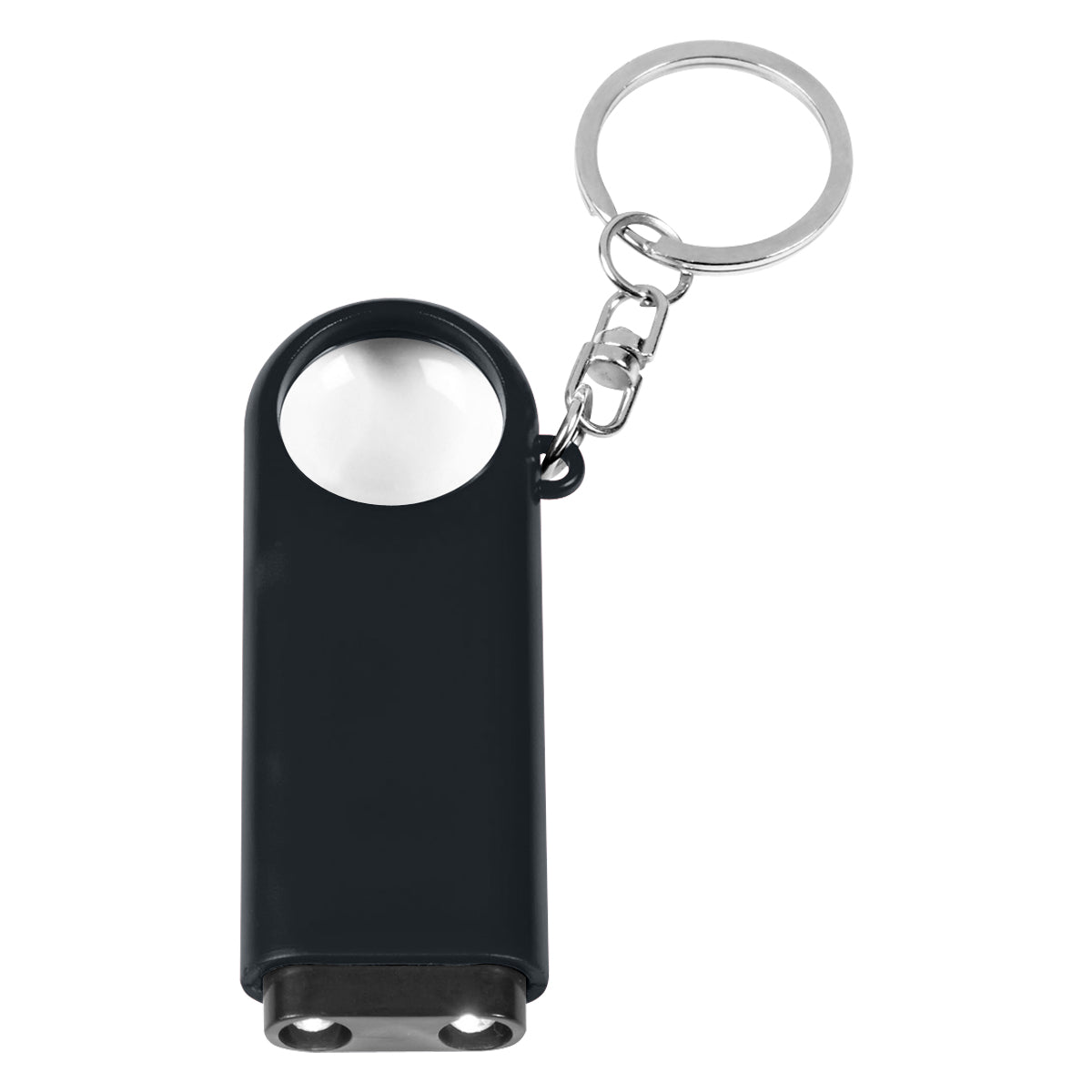 Magnifier And LED Light Key Chain - Black
