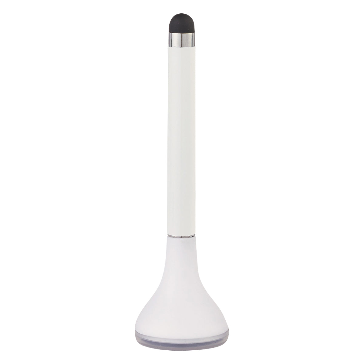 Stylus Pen Stand With Screen Cleaner - White With White