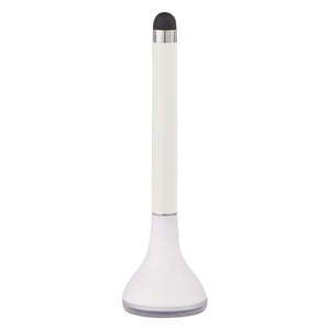 Stylus Pen Stand With Screen Cleaner - White With White
